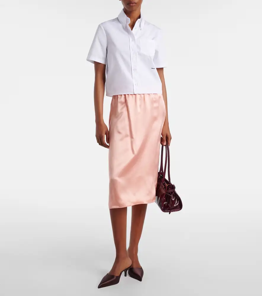 Prada Logo cotton poplin shirt | Thumbnail 2