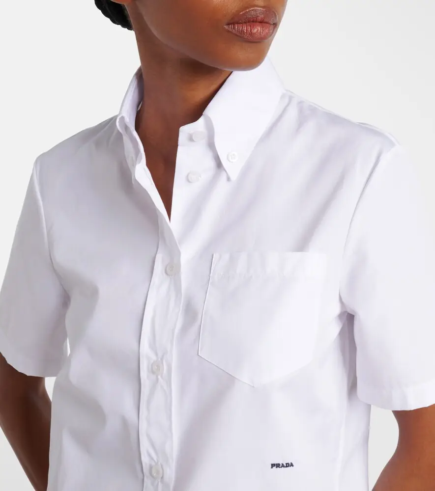 Prada Logo cotton poplin shirt | Thumbnail 4