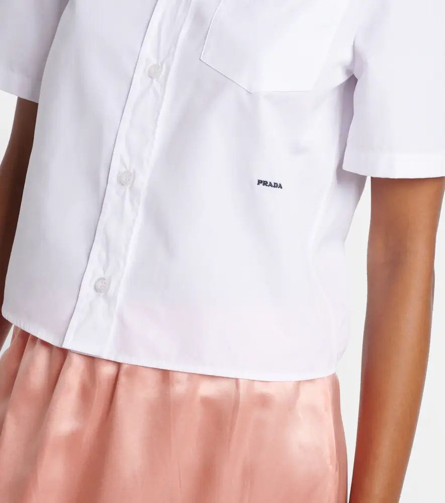 Prada Logo cotton poplin shirt | Thumbnail 5
