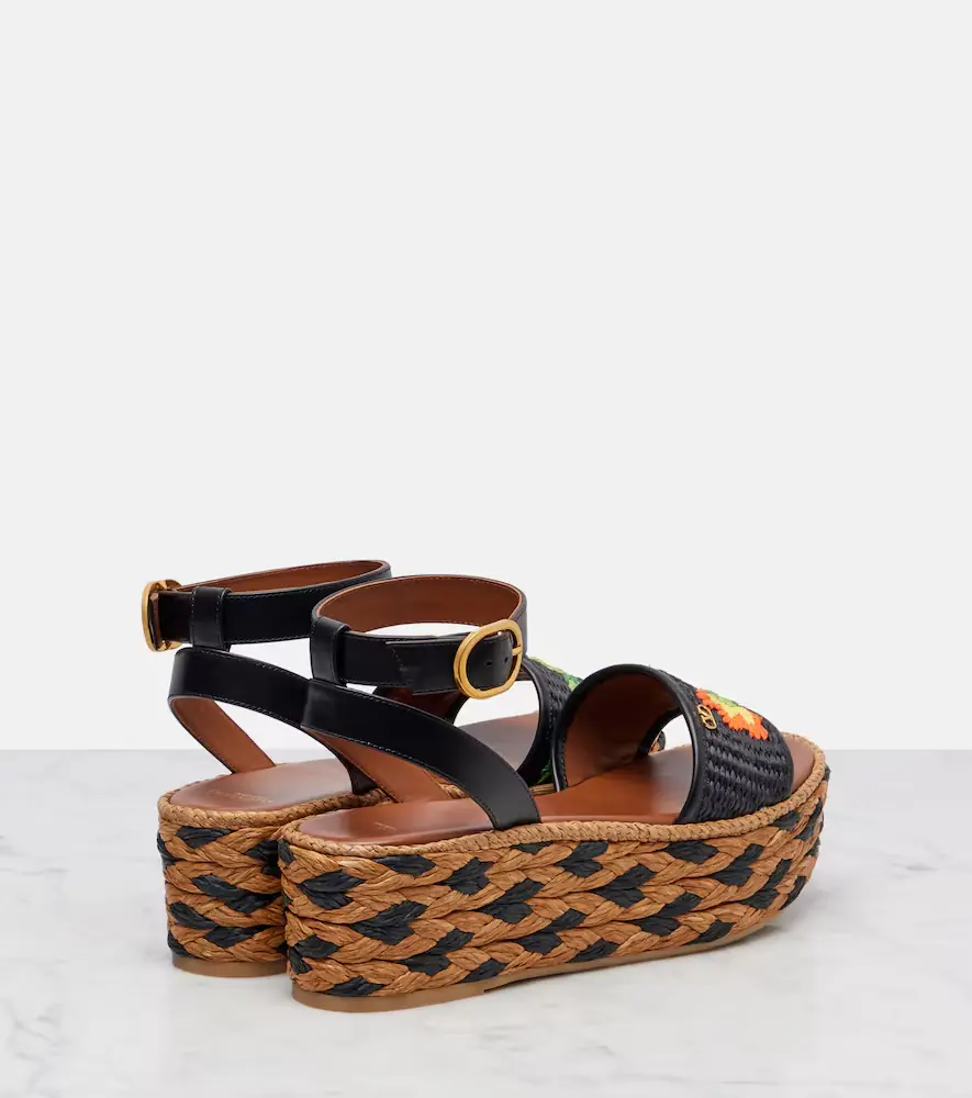 Valentino Garavani Bribri raffia espadrille wedges | Thumbnail 3 Valentino Garavani Bribri raffia espadrille wedges | Thumbnail 3