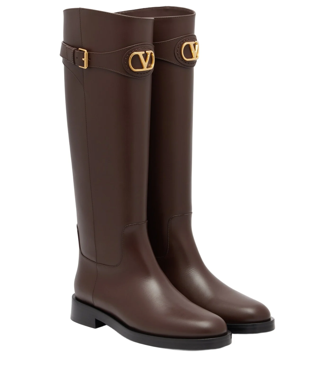 VLogo leather knee-high boots VLogo leather knee-high boots