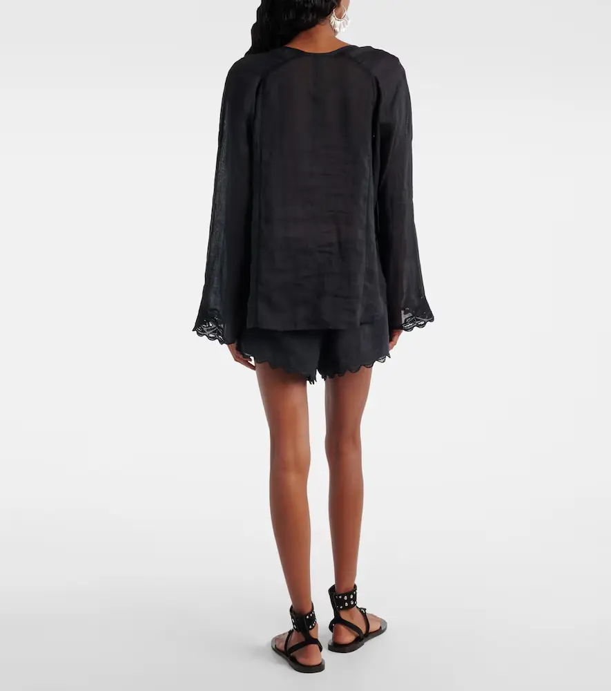 Isabel Marant Luciele embroidered ramie blouse | Thumbnail 3 Isabel Marant Luciele embroidered ramie blouse | Thumbnail 3