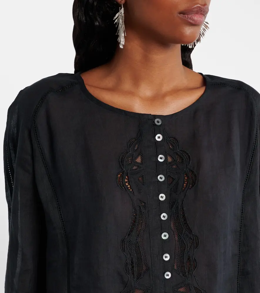 Isabel Marant Luciele embroidered ramie blouse | Thumbnail 4 Isabel Marant Luciele embroidered ramie blouse | Thumbnail 4