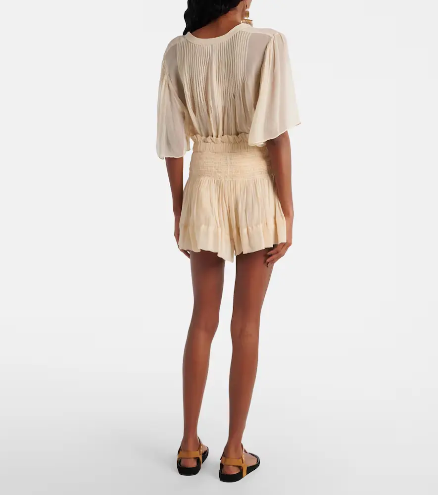 Isabel Marant Maelly shirred silk shorts | Thumbnail 3
