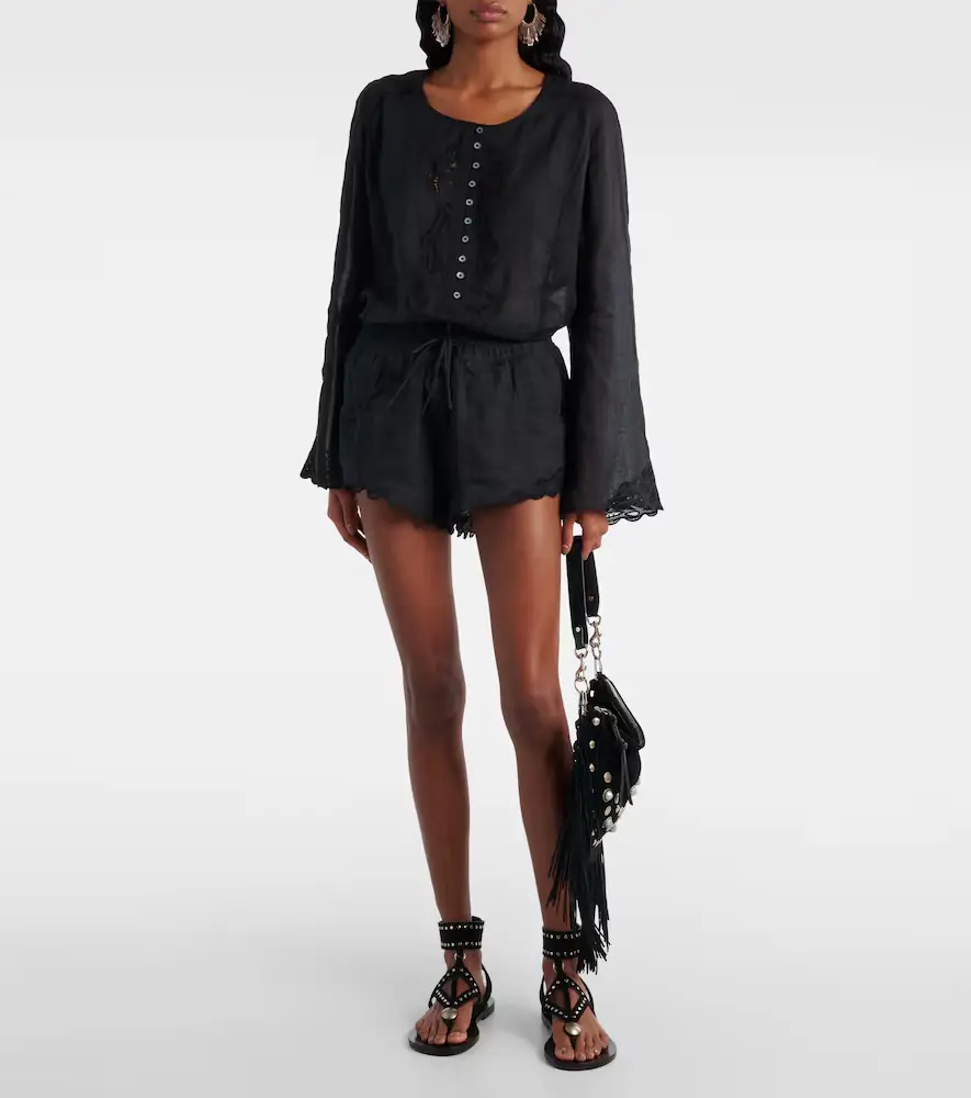 Isabel Marant Lola broderie anglaise ramie shorts | Thumbnail 3