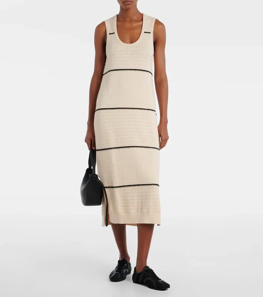 Varley Scott striped cotton midi dress | Thumbnail 2
