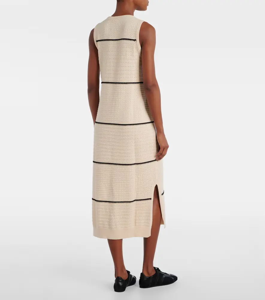 Varley Scott striped cotton midi dress | Thumbnail 5