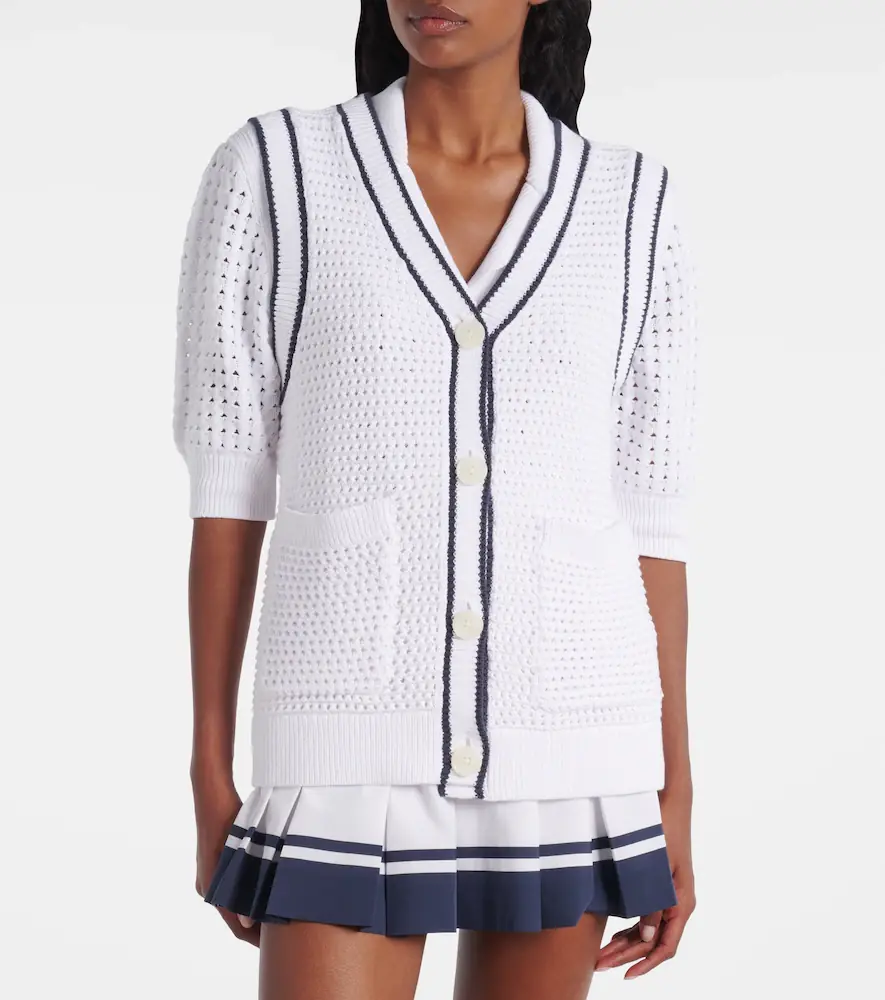 Varley Leilani open-knit cotton-blend top | Thumbnail 3