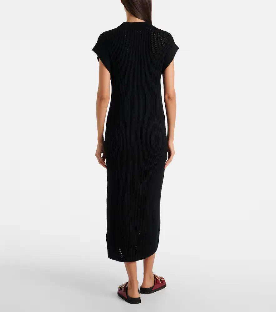 Varley Cheston pointelle cotton midi dress | Thumbnail 3