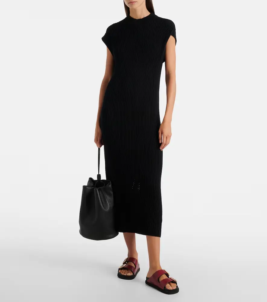 Varley Cheston pointelle cotton midi dress | Thumbnail 5