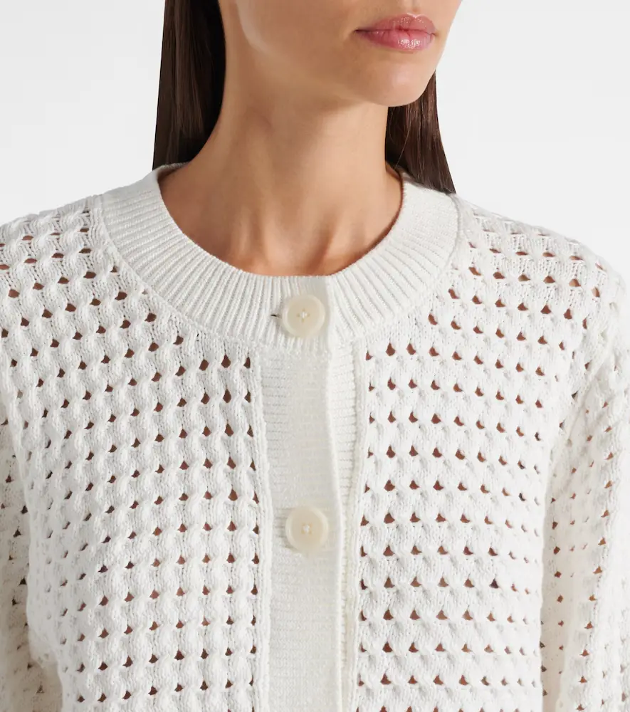 Varley Bettina open-knit cotton-blend cardigan | Thumbnail 4