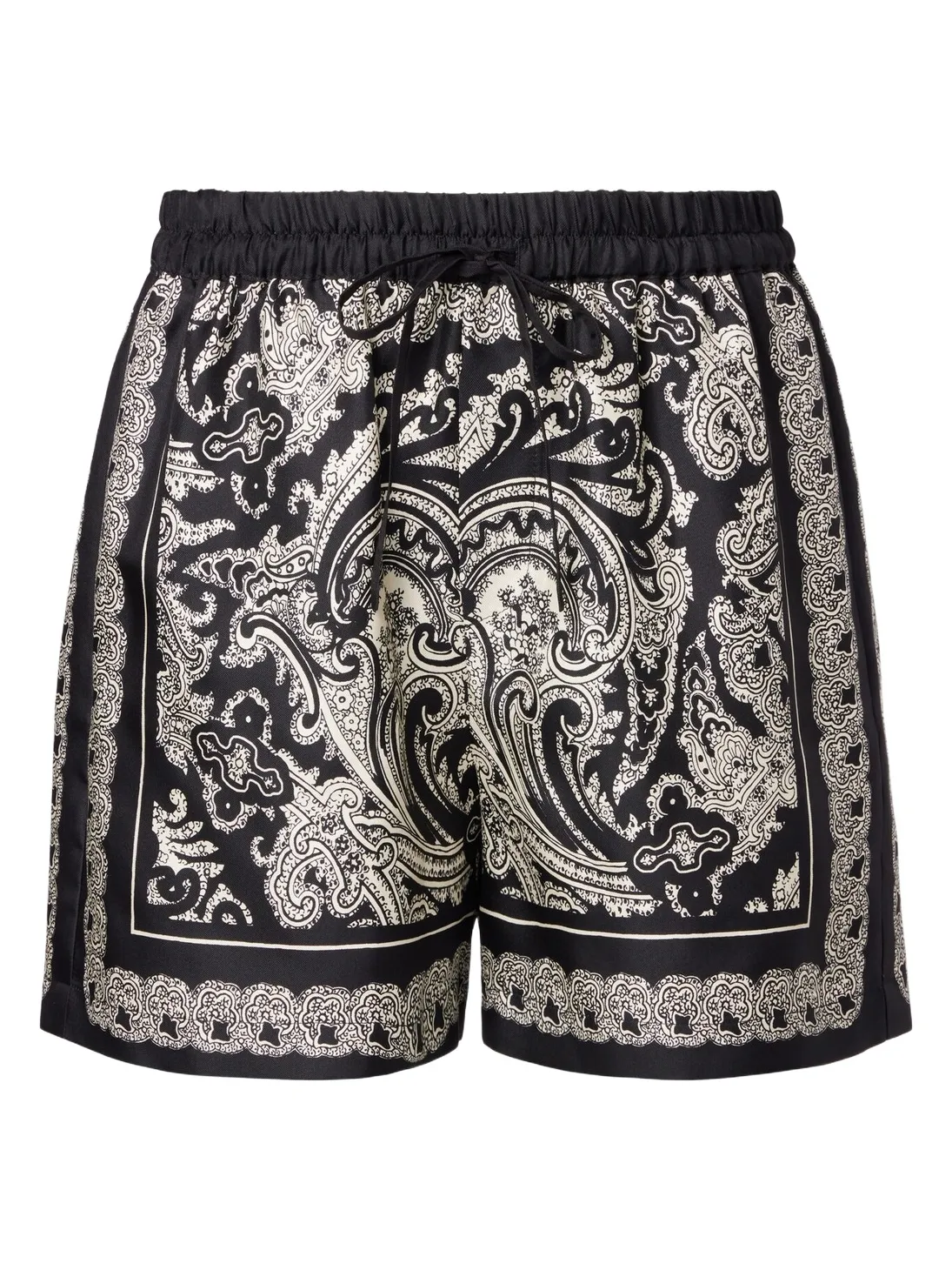 Nili Lotan Frances paisley silk twill shorts