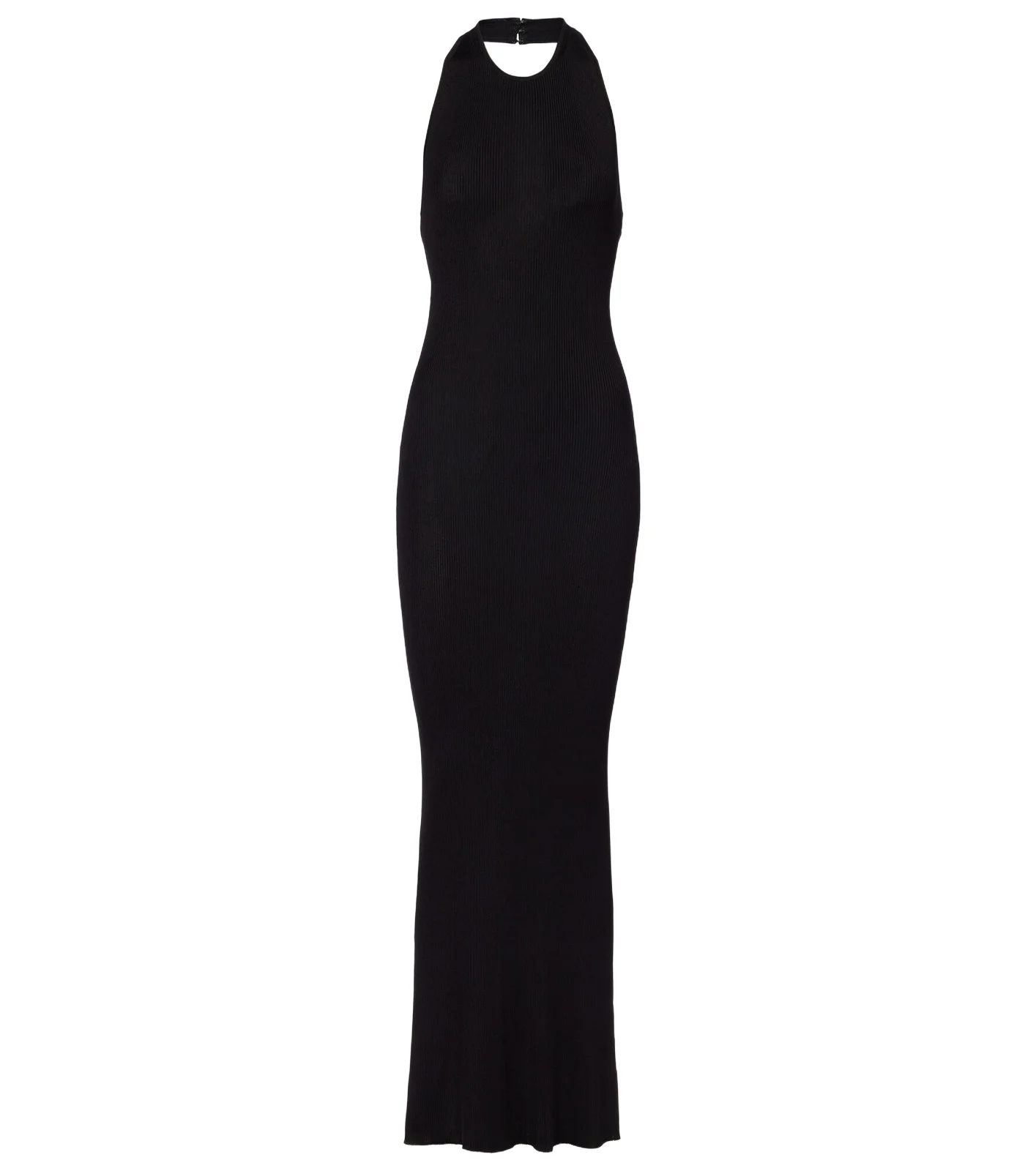 Ribbed-knit halterneck maxi dress