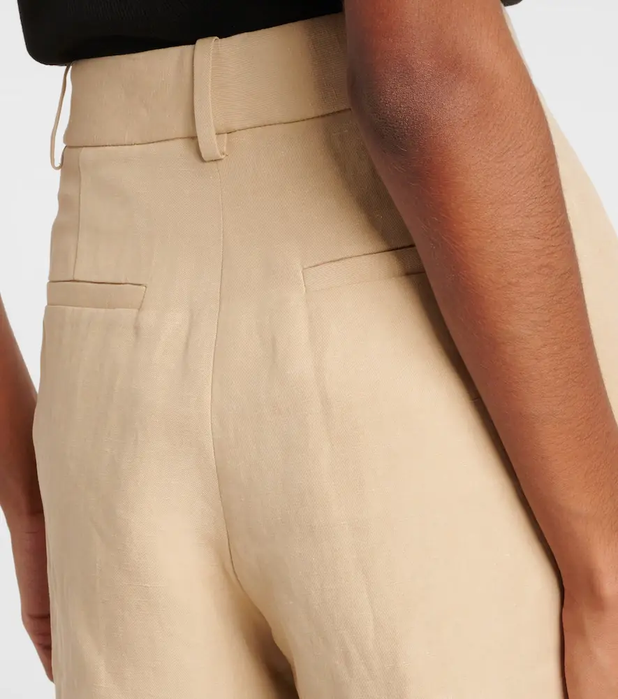 Nili Lotan Pleated high-rise linen and silk shorts | Thumbnail 3 Nili Lotan Pleated high-rise linen and silk shorts | Thumbnail 3