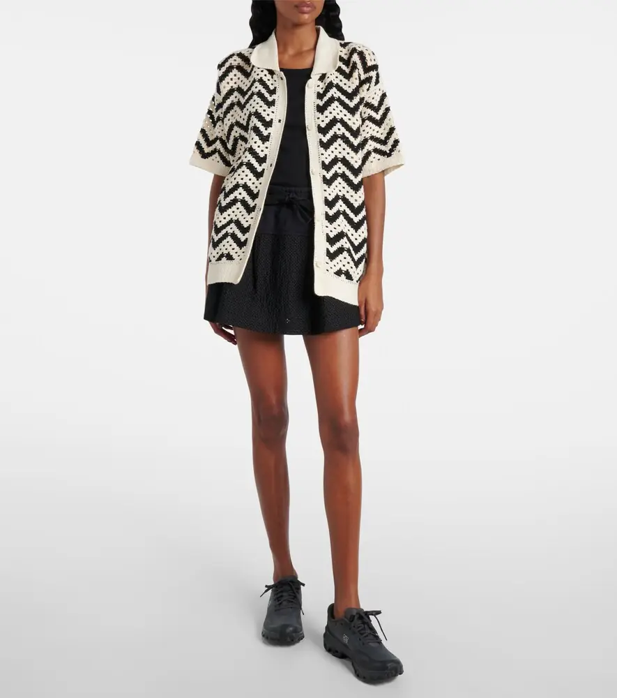 Varley Anais crochet cotton polo shirt | Thumbnail 3