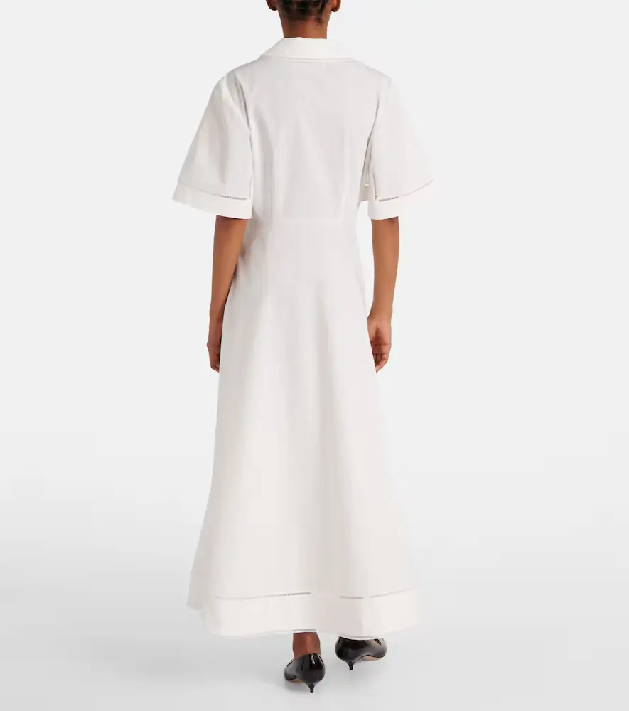 RÓHE Róhe Embroidered cotton poplin midi dress | Thumbnail 3
