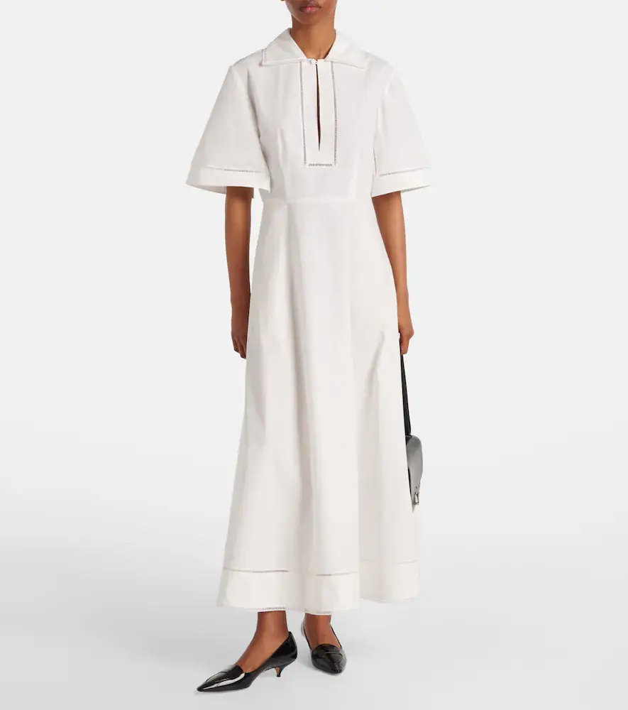 RÓHE Róhe Embroidered cotton poplin midi dress | Thumbnail 6