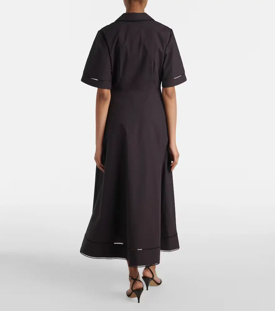 RÓHE Róhe Embroidered cotton poplin midi dress | Thumbnail 4
