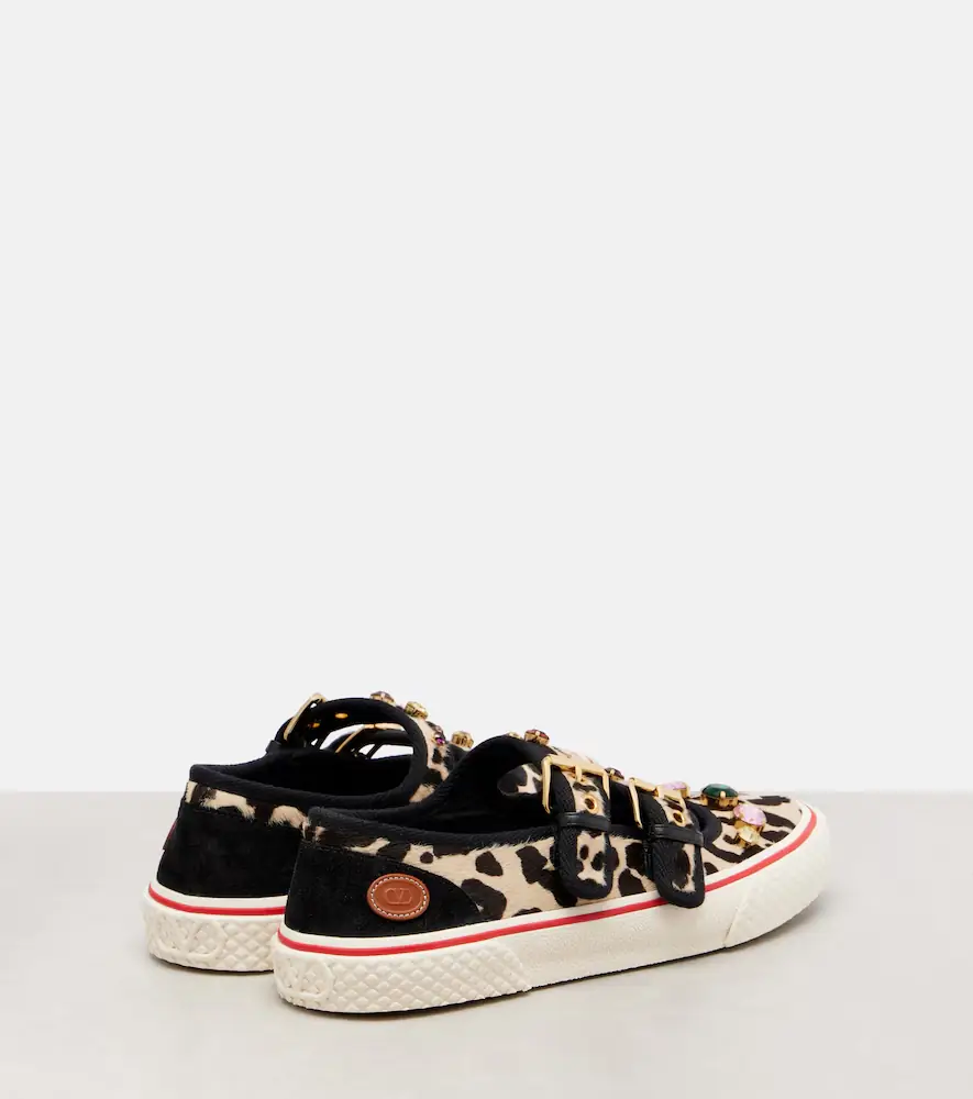 Valentino Garavani Dollyboard embellished calf hair sneakers | Thumbnail 4 Valentino Garavani Dollyboard embellished calf hair sneakers | Thumbnail 4