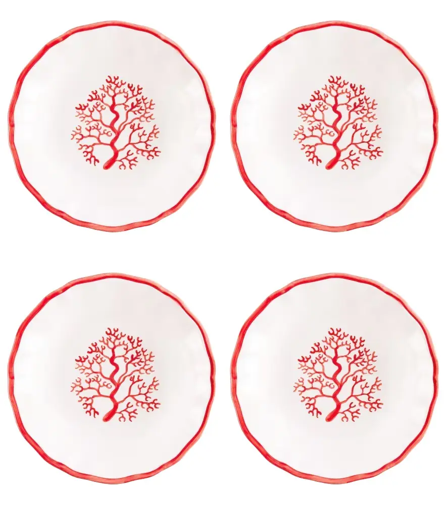 LES OTTOMANS Coral set of 4 ceramic bowls