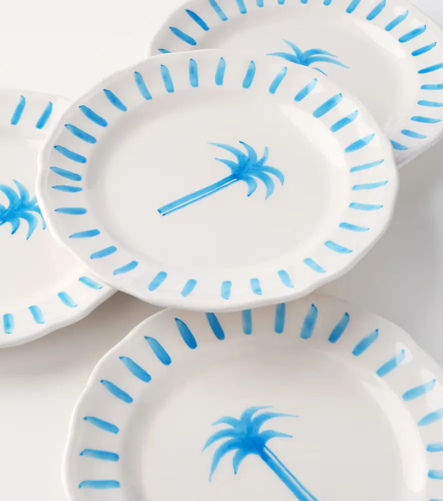 LES OTTOMANS Palm set of 4 ceramic plates | Thumbnail 2