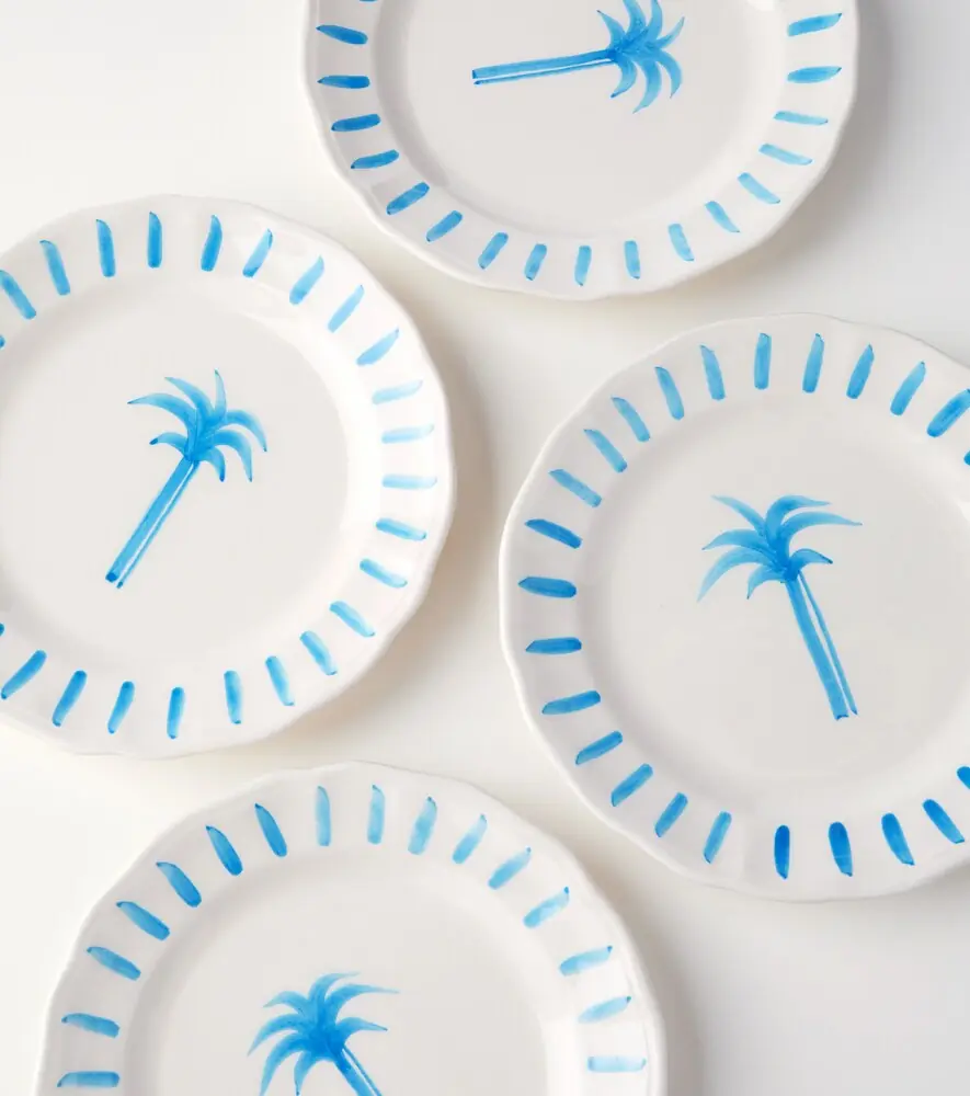 LES OTTOMANS Palm set of 4 ceramic plates | Thumbnail 4