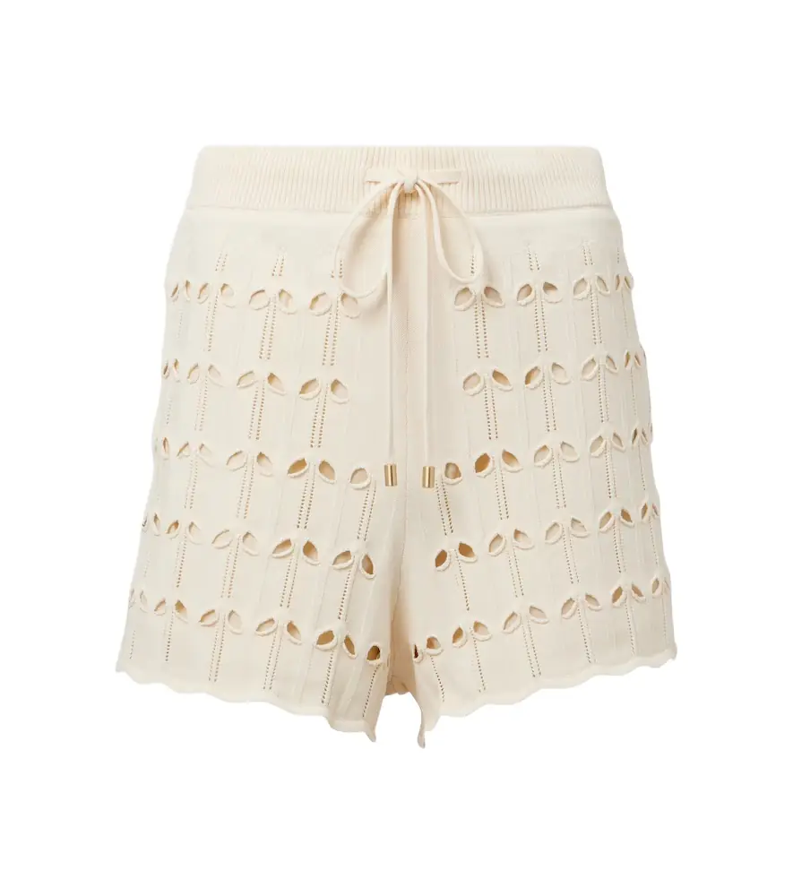 Zimmermann High-rise pointelle shorts