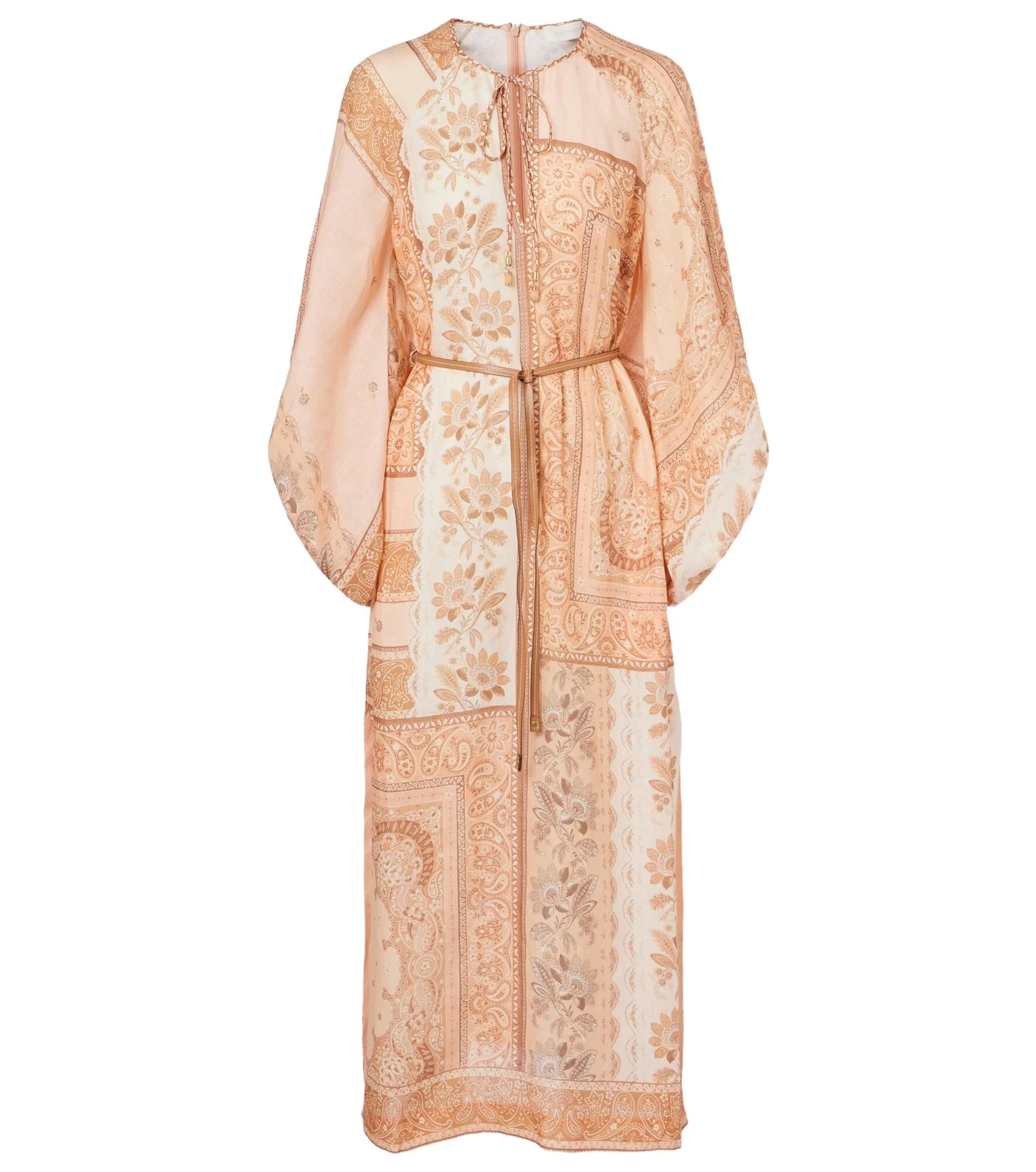 Lucky printed linen midi dress Lucky printed linen midi dress