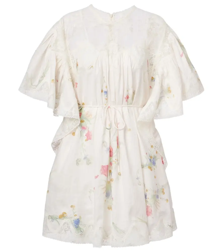 Zimmermann Lucky lace-trimmed linen minidress