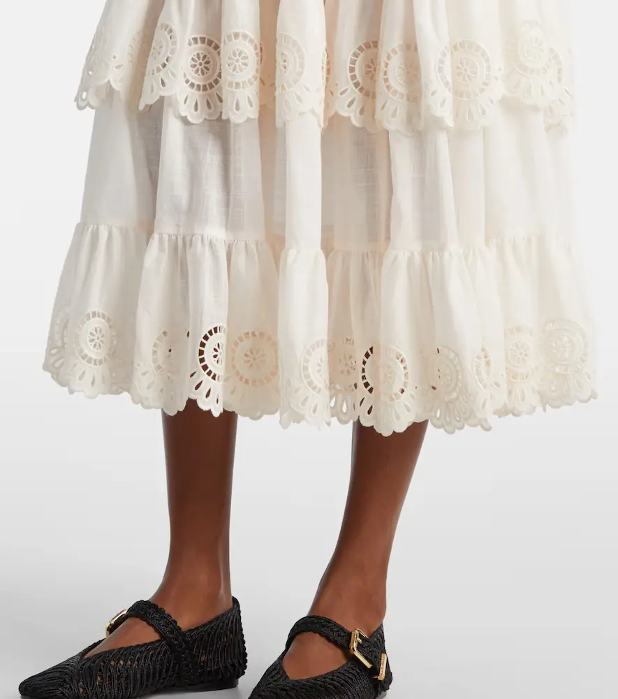 Zimmermann Lucky embroidered cotton midi skirt | Thumbnail 2 Zimmermann Lucky embroidered cotton midi skirt | Thumbnail 2