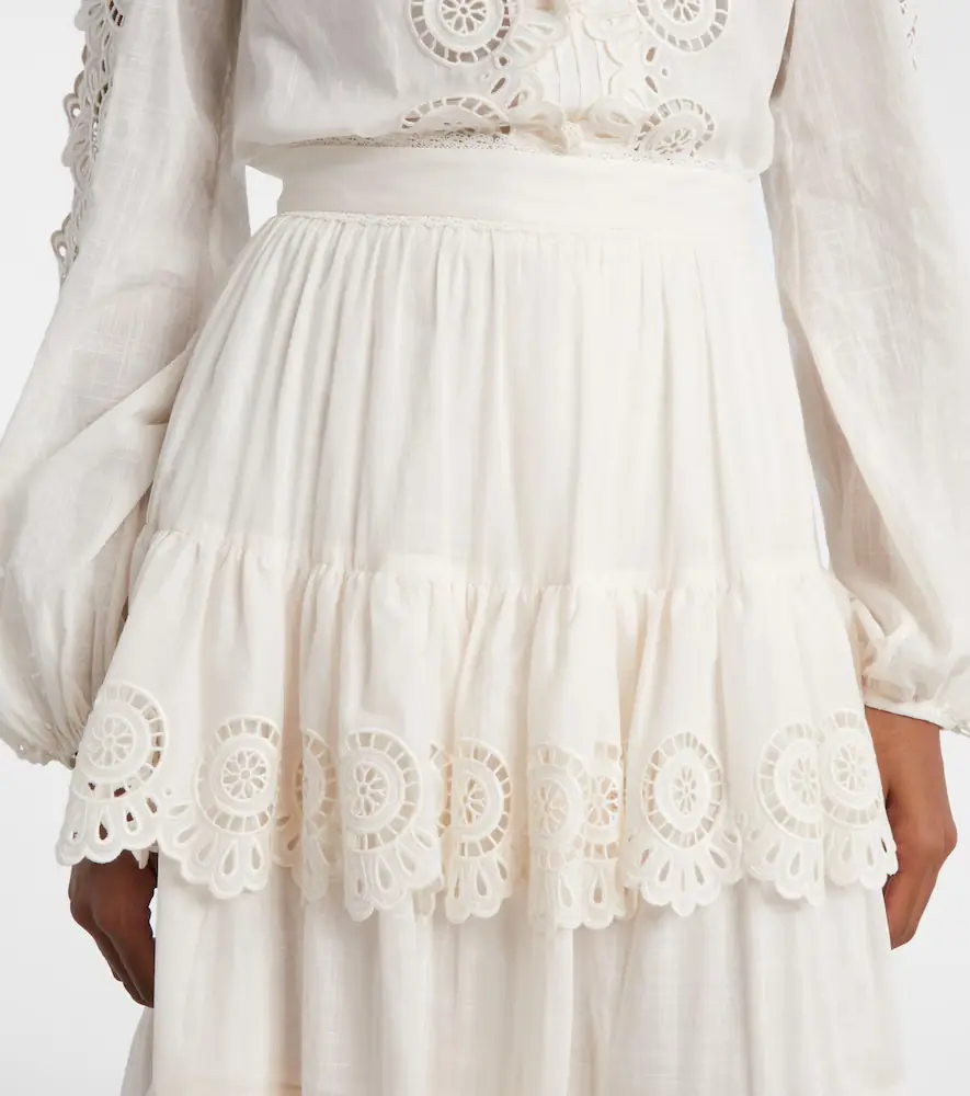Zimmermann Lucky embroidered cotton midi skirt | Thumbnail 3 Zimmermann Lucky embroidered cotton midi skirt | Thumbnail 3
