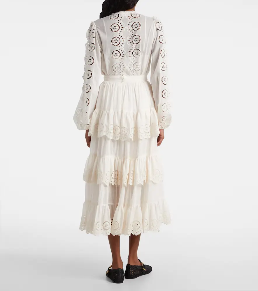Zimmermann Lucky embroidered cotton midi skirt | Thumbnail 4 Zimmermann Lucky embroidered cotton midi skirt | Thumbnail 4