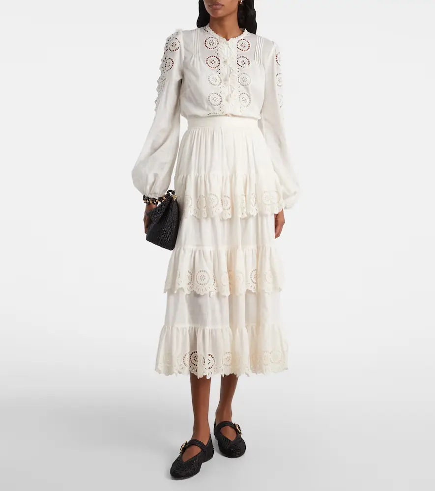 Zimmermann Lucky embroidered cotton midi skirt | Thumbnail 5 Zimmermann Lucky embroidered cotton midi skirt | Thumbnail 5