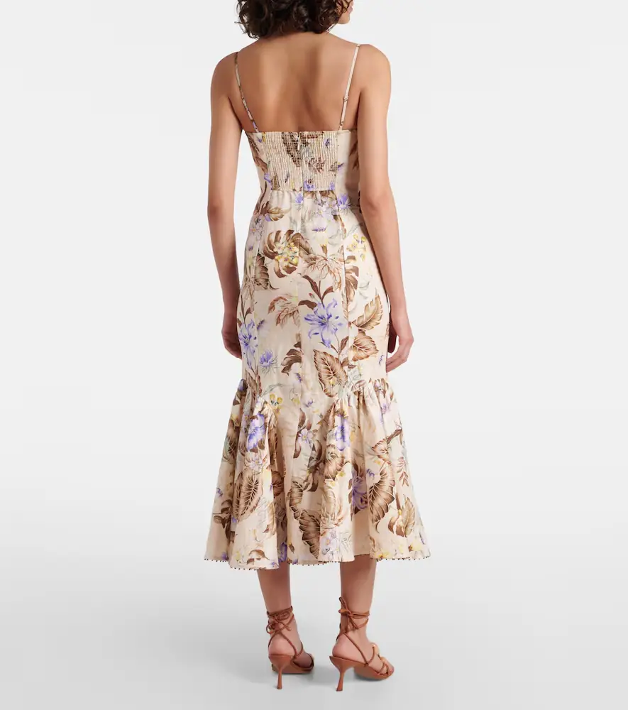 Zimmermann Coco bow-detail floral linen midi dress | Thumbnail 4 Zimmermann Coco bow-detail floral linen midi dress | Thumbnail 4