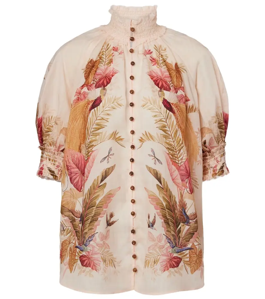 Zimmermann Ascension shirred floral blouse