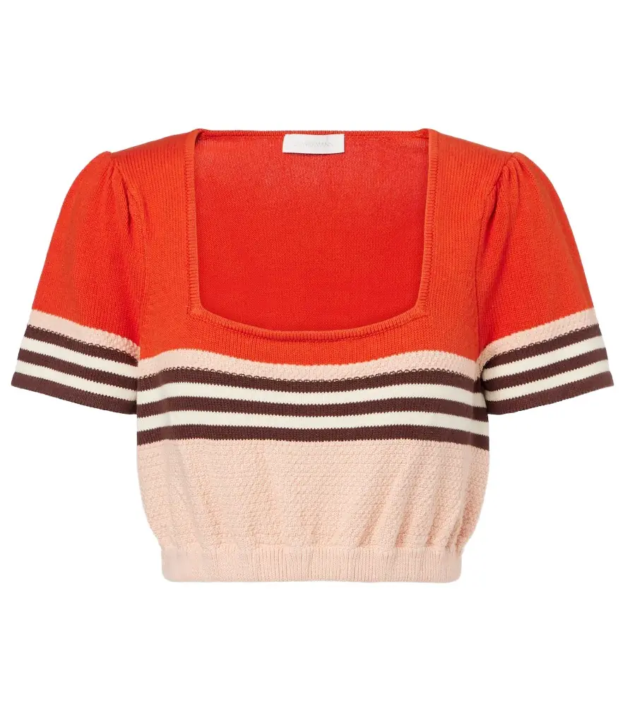 Zimmermann Ascension knitted cotton-blend top