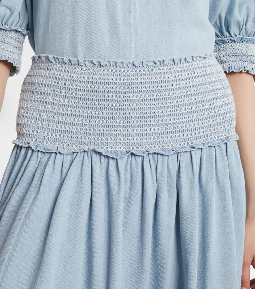 Zimmermann Ascension shirred denim midi skirt | Thumbnail 3