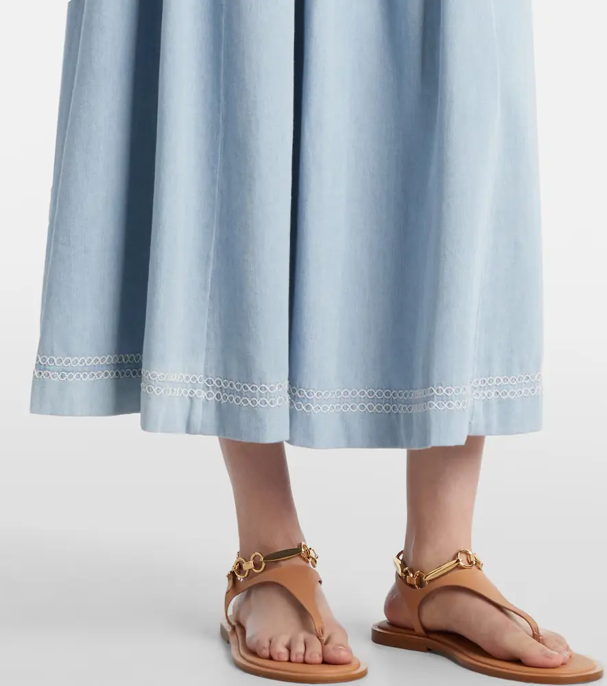 Zimmermann Ascension shirred denim midi skirt | Thumbnail 4