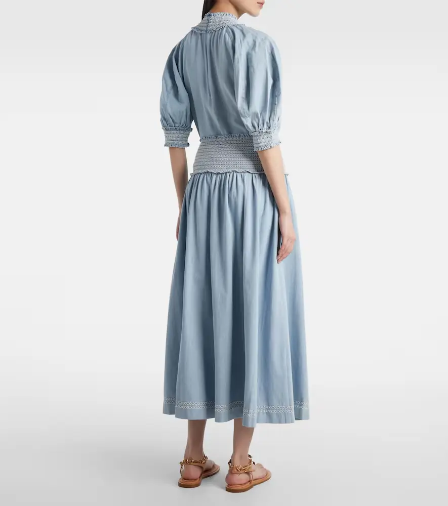 Zimmermann Ascension shirred denim midi skirt | Thumbnail 5