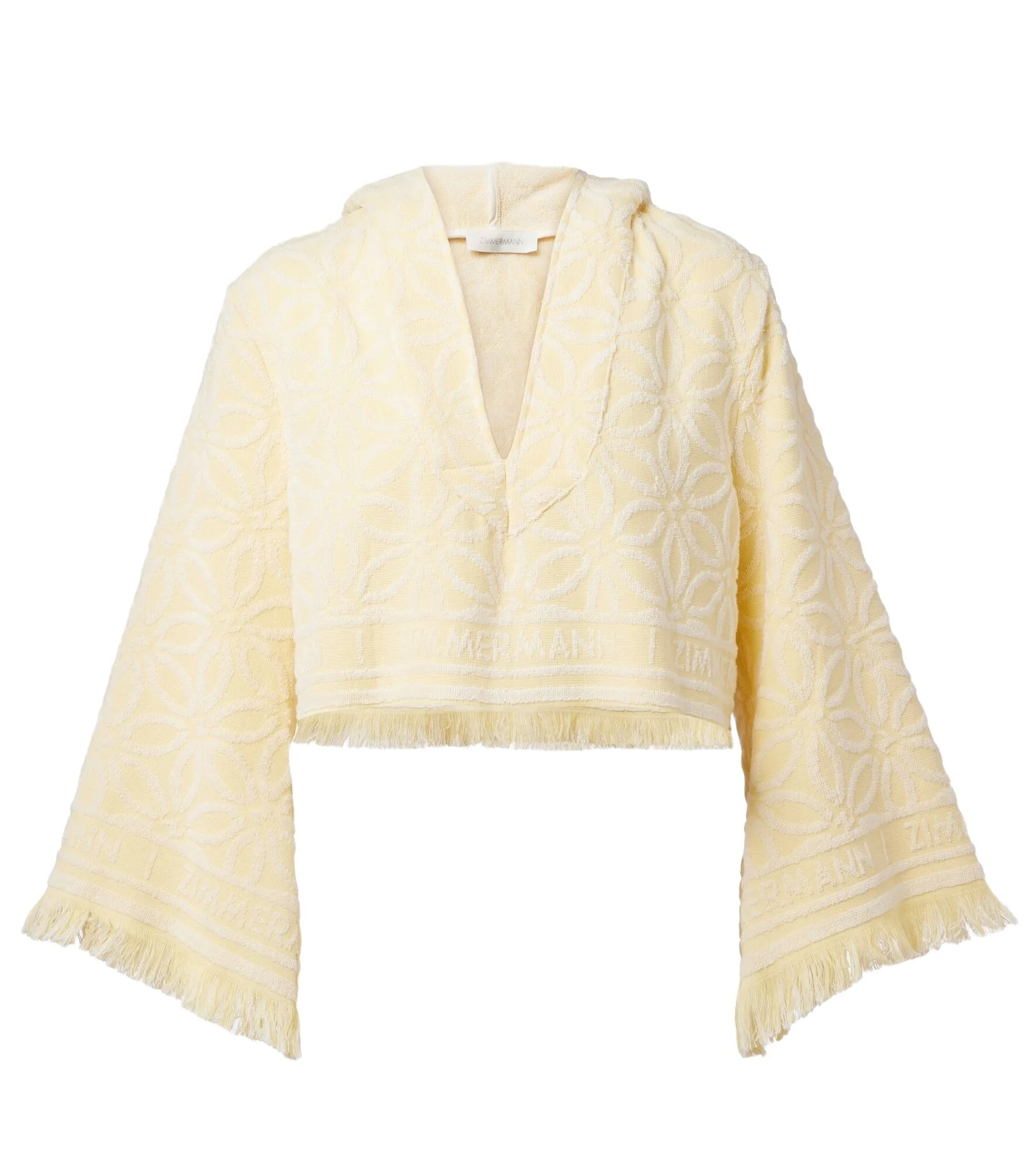 Coco hooded cotton terry crop top Coco hooded cotton terry crop top