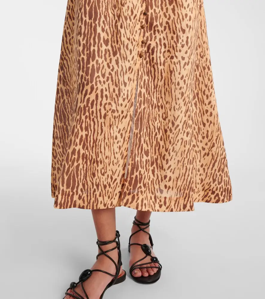 Zimmermann Cascadian leopard-print linen midi dress | Thumbnail 2 Zimmermann Cascadian leopard-print linen midi dress | Thumbnail 2