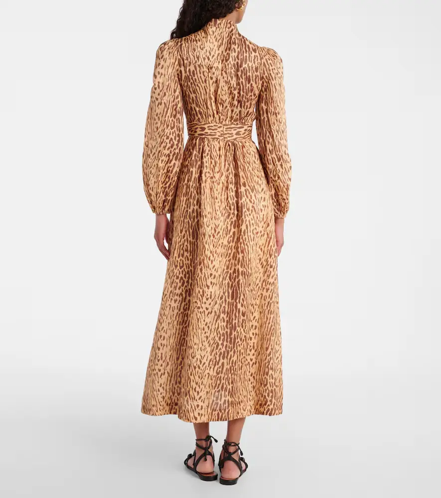 Zimmermann Cascadian leopard-print linen midi dress | Thumbnail 4 Zimmermann Cascadian leopard-print linen midi dress | Thumbnail 4