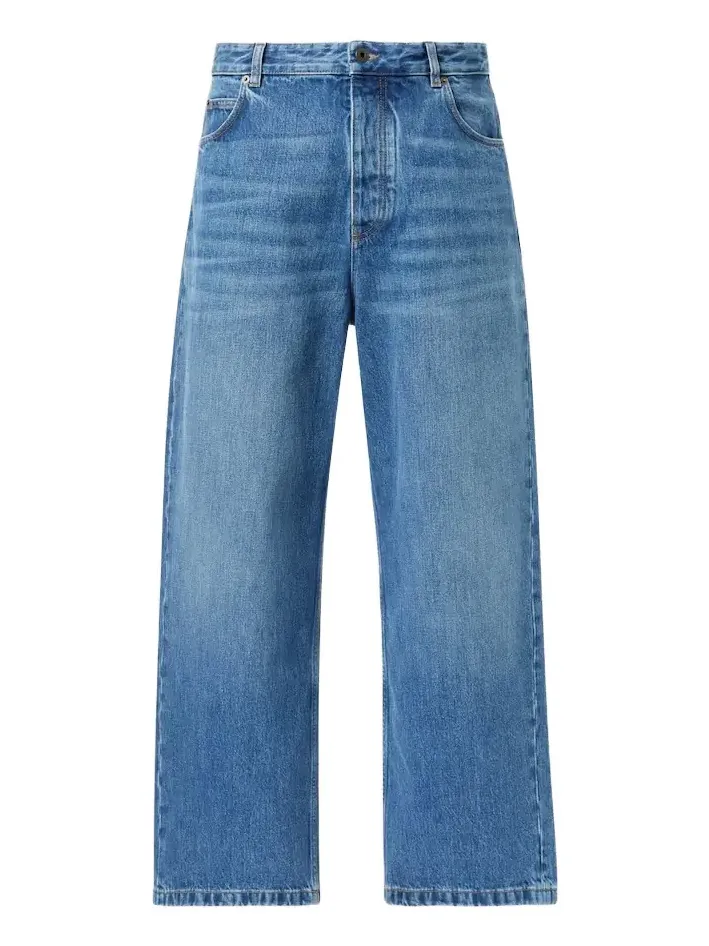 Mid-rise straight jeans