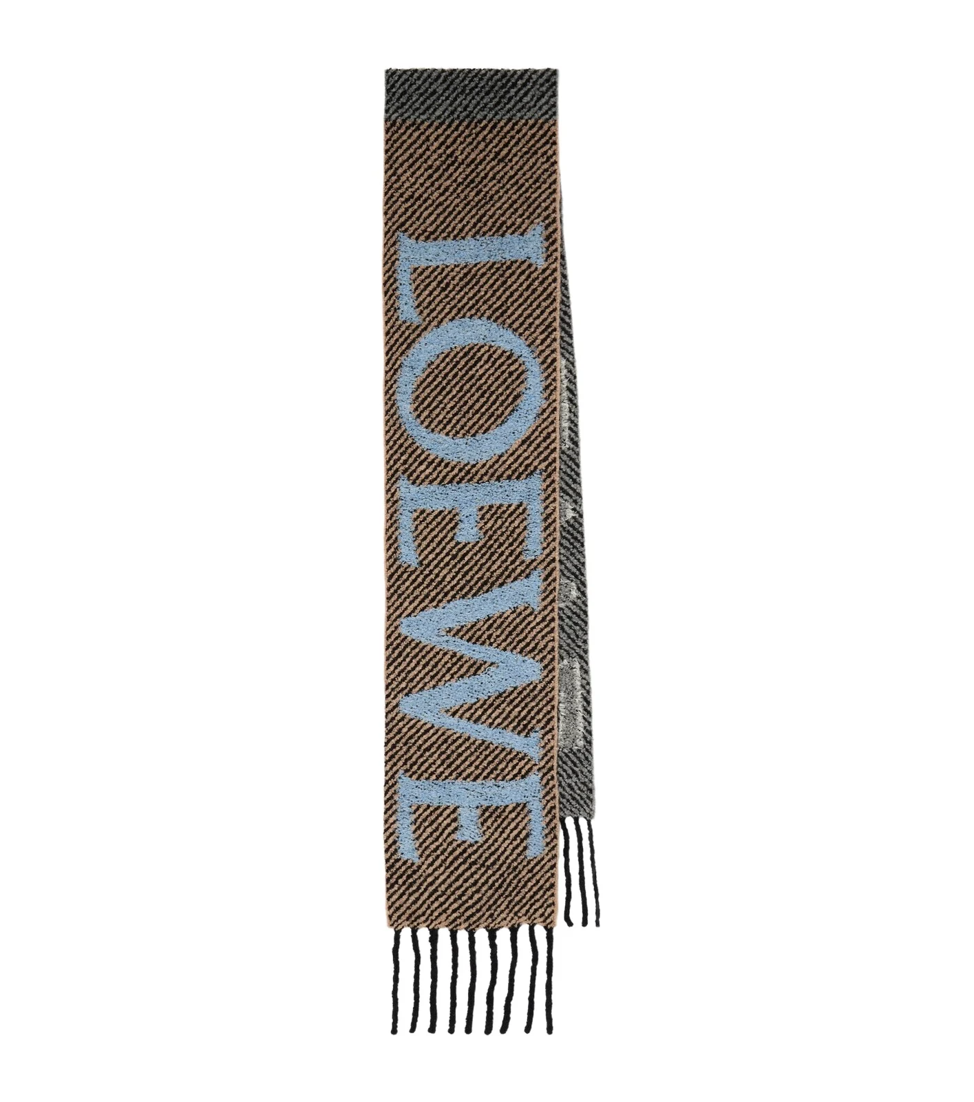 Loewe Fringed logo alpaca and wool-blend scarf