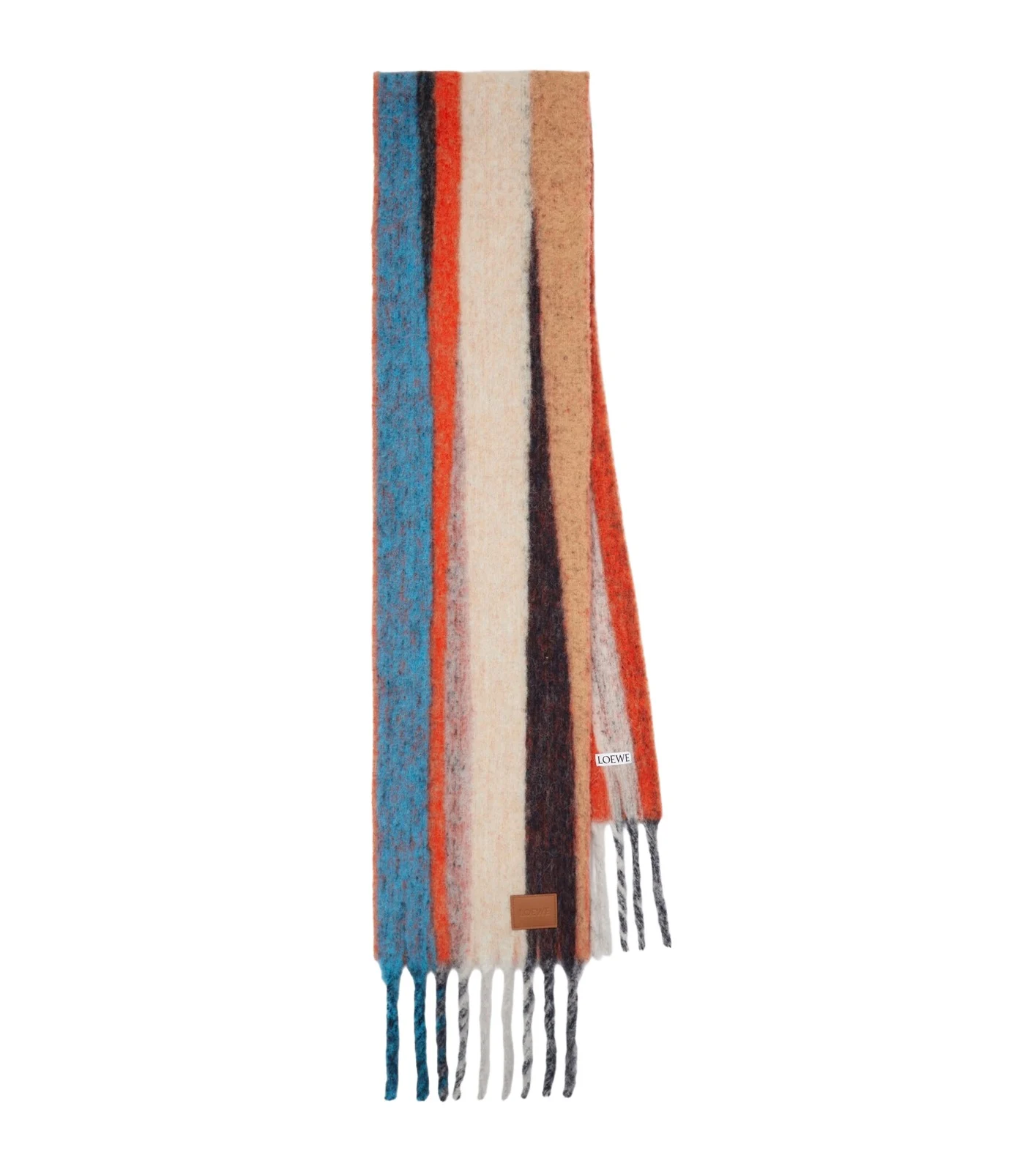 Fringed striped alpaca-blend scarf Fringed striped alpaca-blend scarf