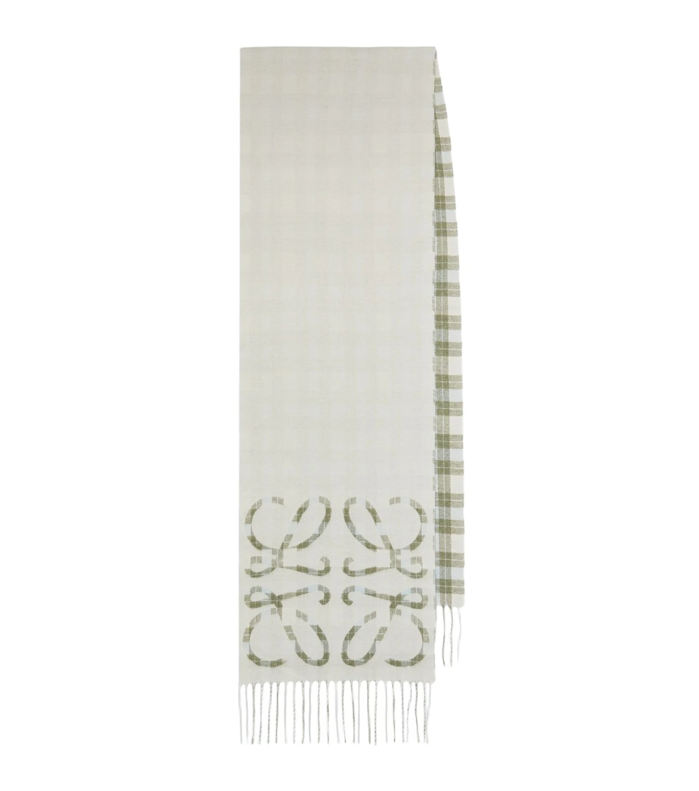 Loewe Anagram checked silk and cashmere scarf