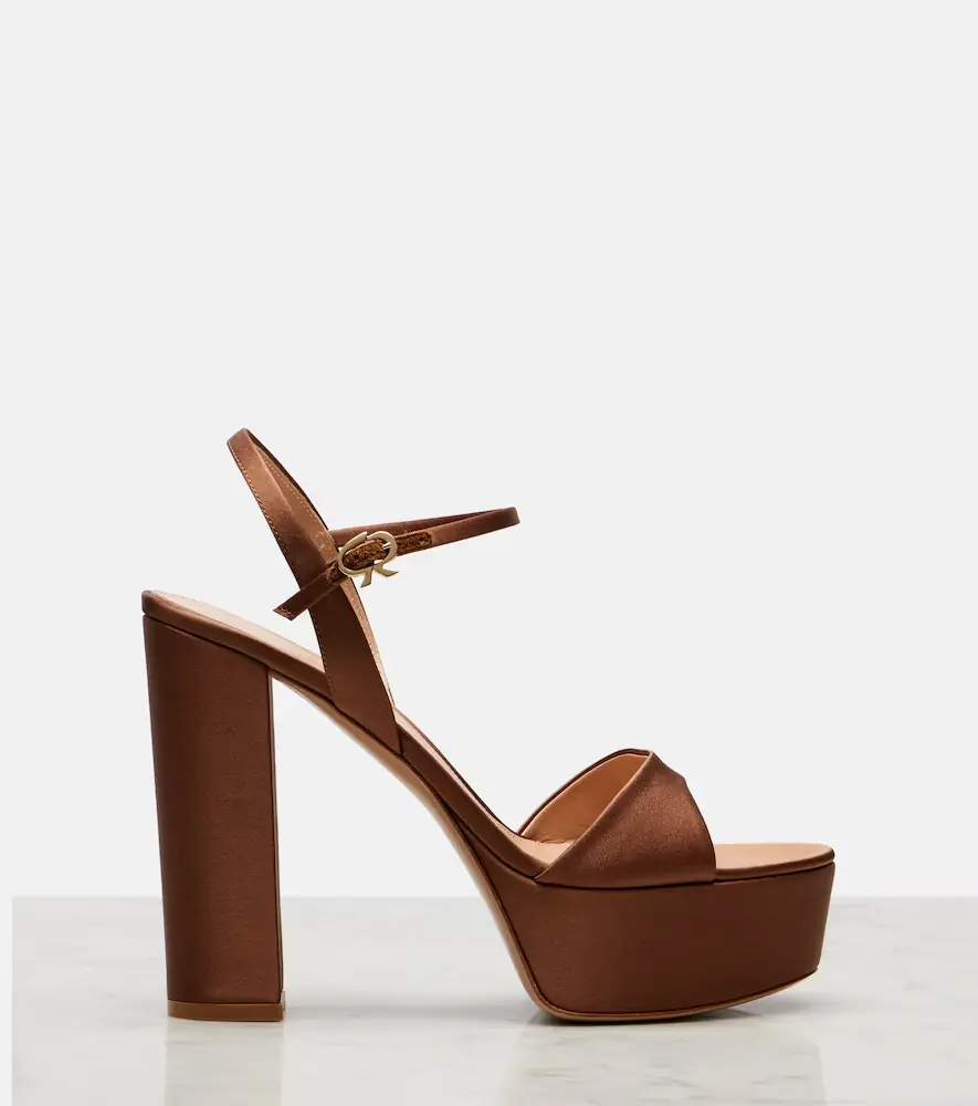 Gianvito Rossi Satin crêpe platform sandals | Thumbnail 2