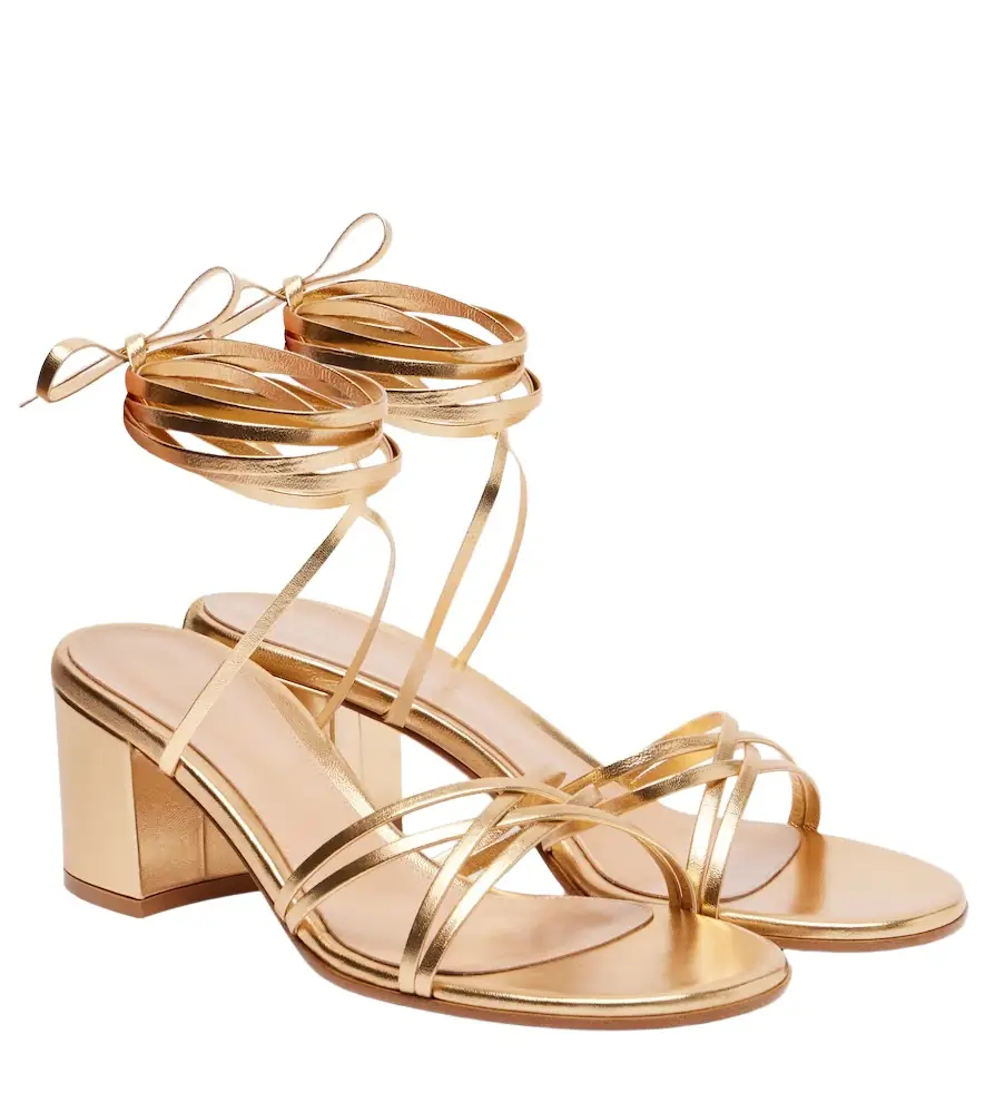 Gianvito Rossi Metallic leather sandals