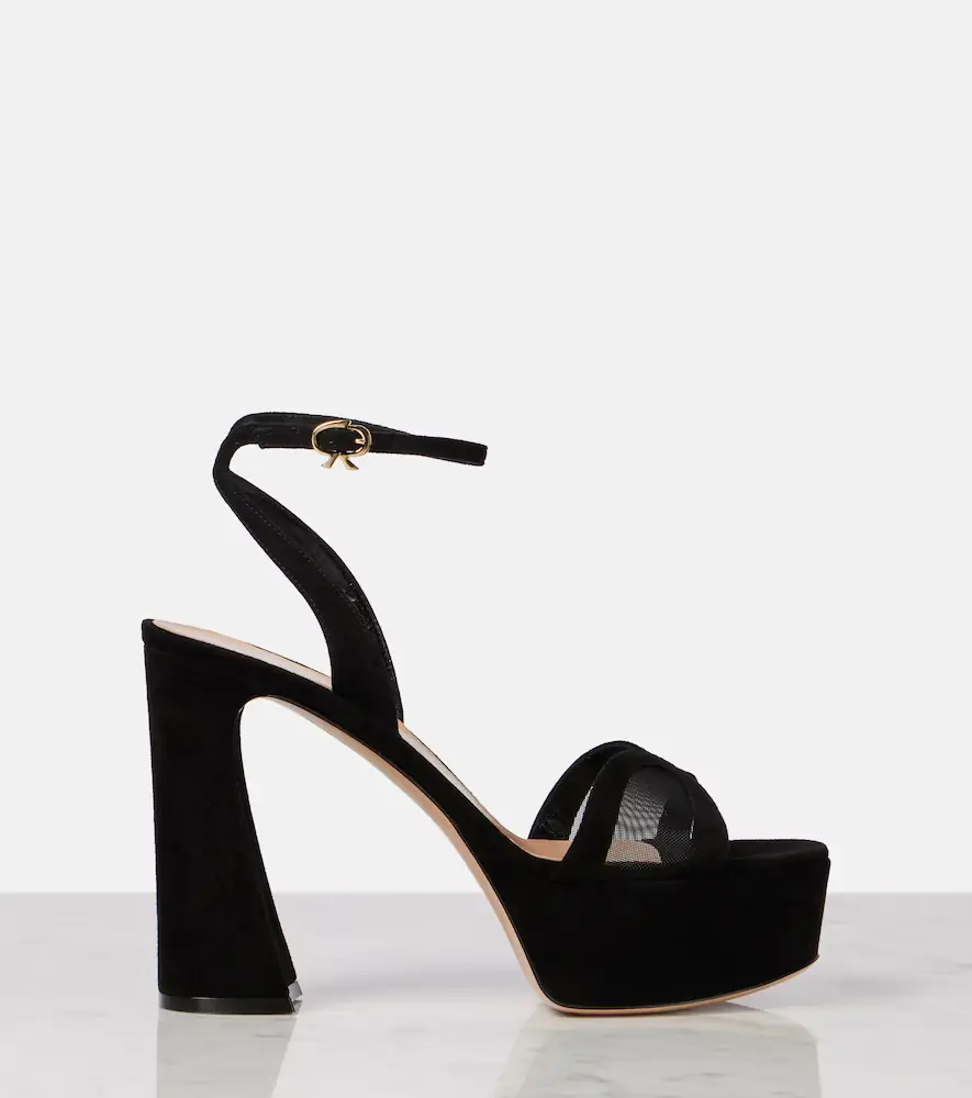 Gianvito Rossi 120 suede and mesh platform sandals | Thumbnail 3 Gianvito Rossi 120 suede and mesh platform sandals | Thumbnail 3