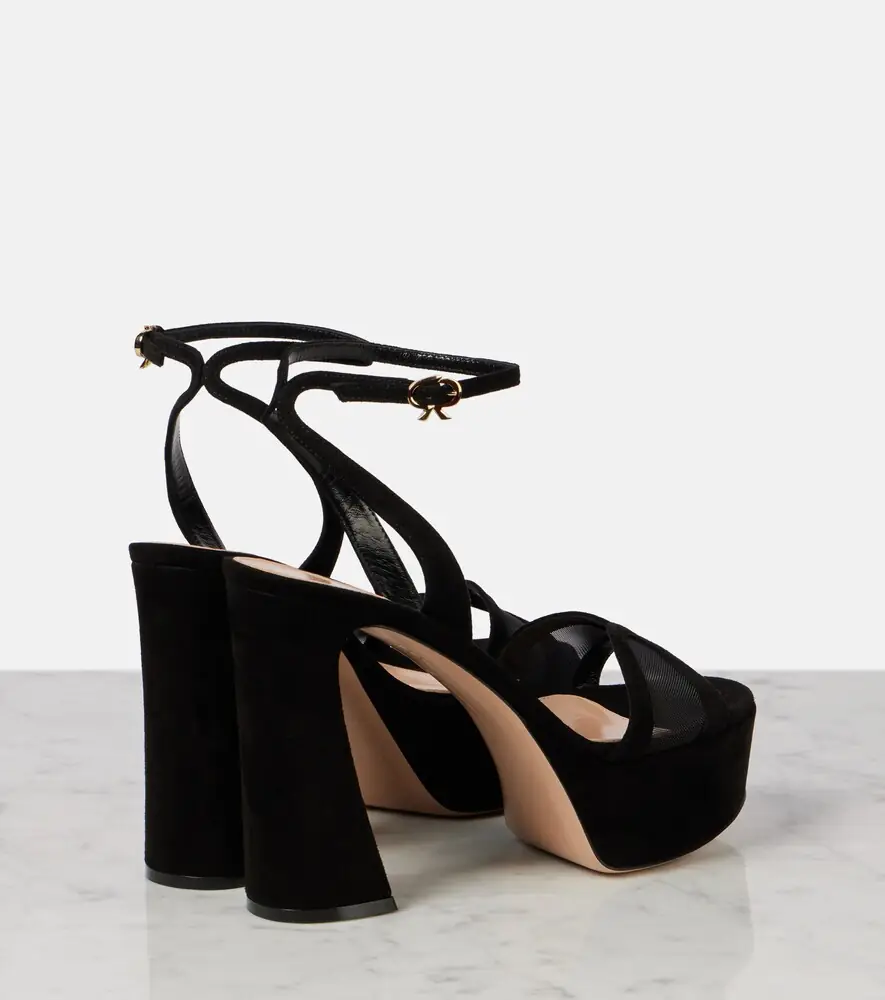 Gianvito Rossi 120 suede and mesh platform sandals | Thumbnail 5 Gianvito Rossi 120 suede and mesh platform sandals | Thumbnail 5